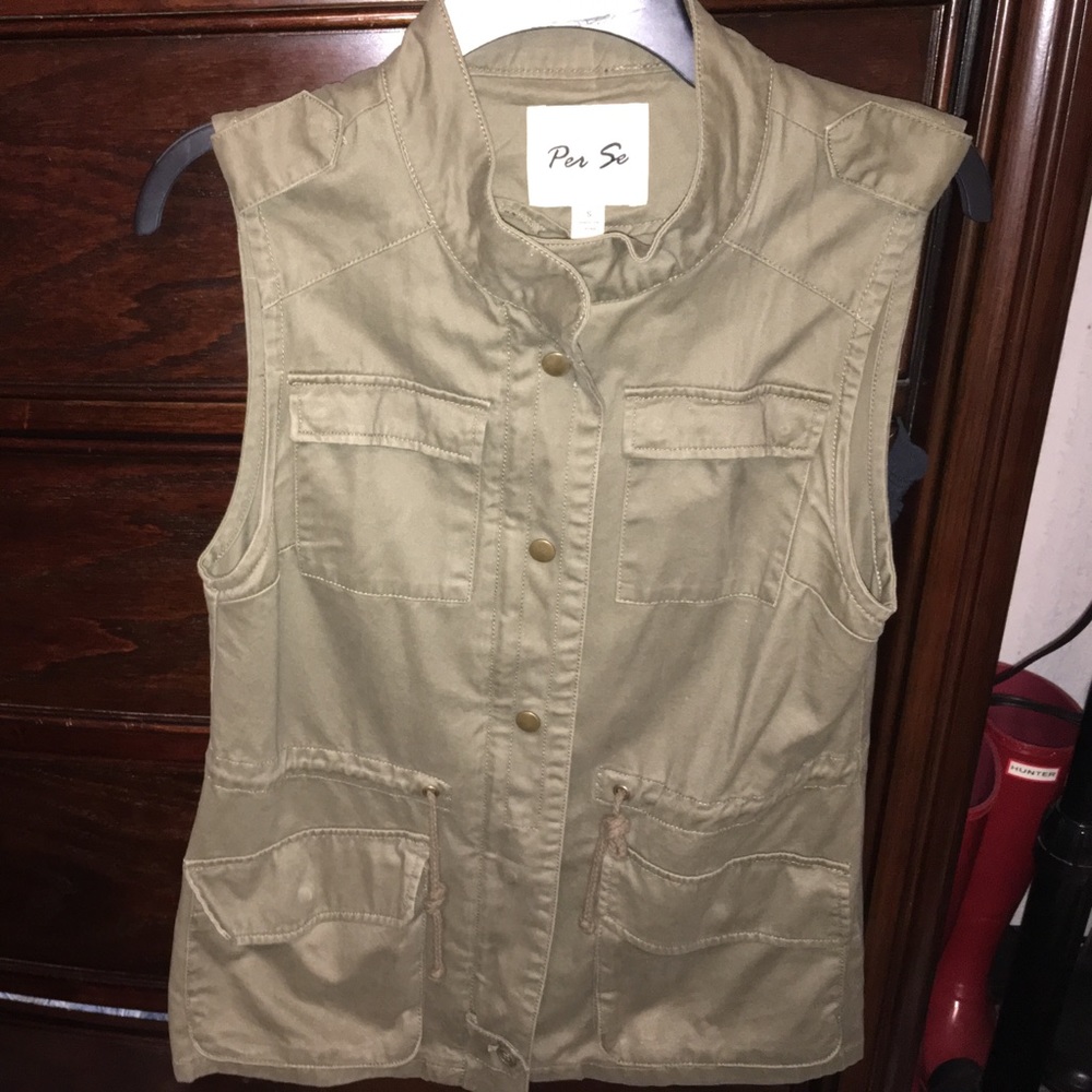 Olive green utility vest