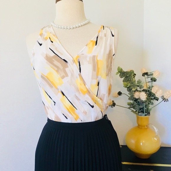 White House Black Market Tops - White House Black Market Surplice Silk Top