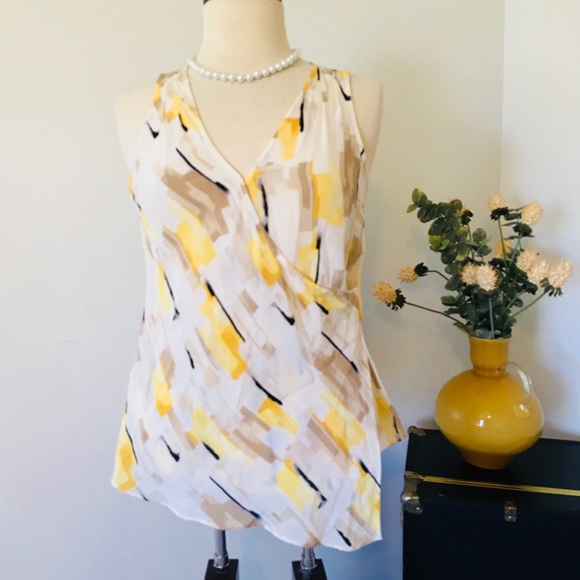 White House Black Market Surplice Silk Top - Picture 2 of 8