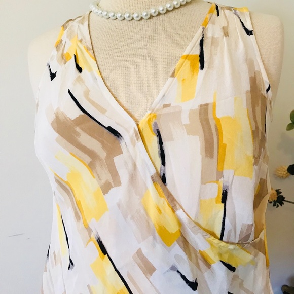 White House Black Market Surplice Silk Top - Picture 3 of 8