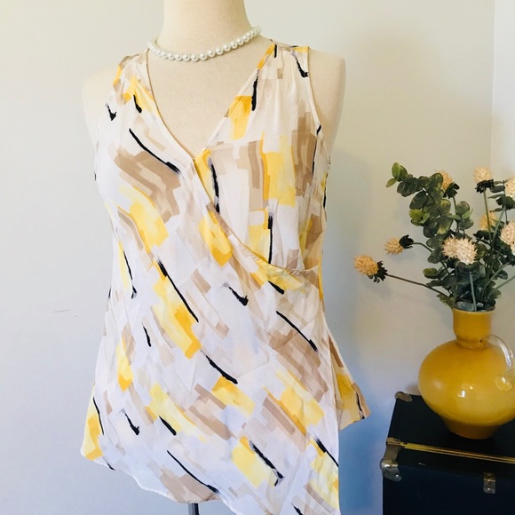 White House Black Market Surplice Silk Top - Picture 4 of 8