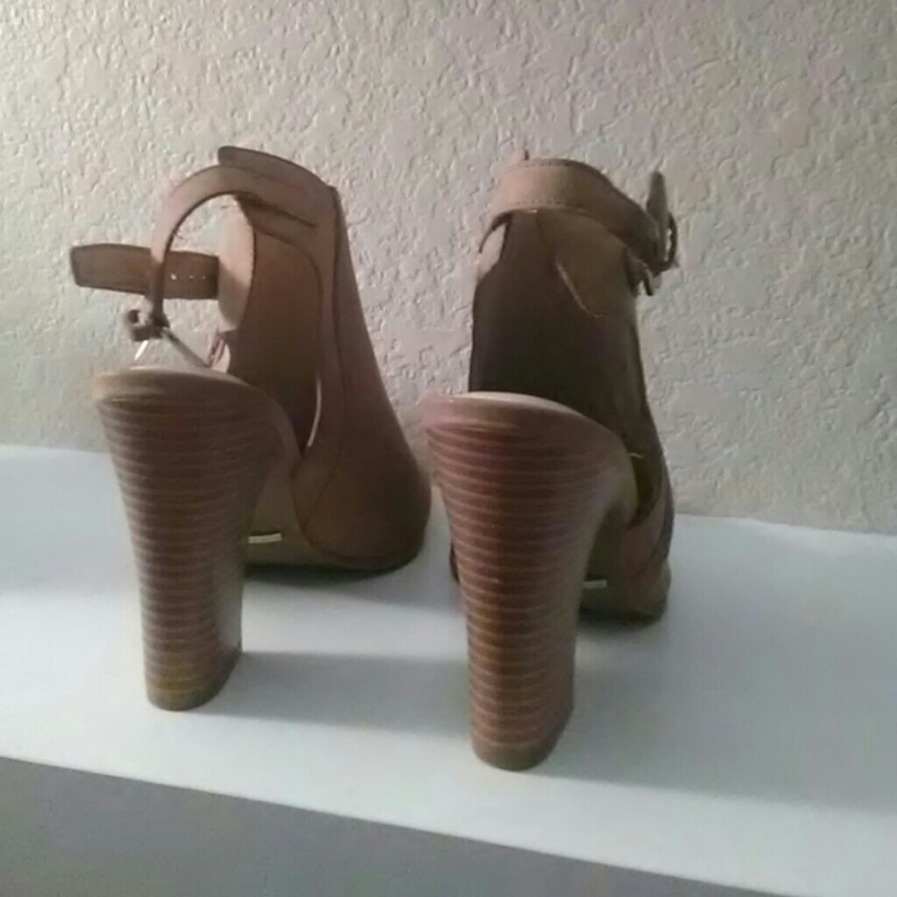 Camel Colored Short Boots/Open Heel - image 3