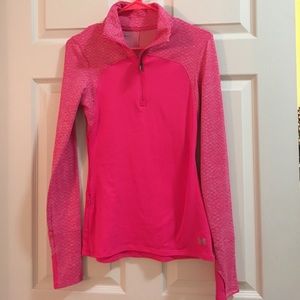 Bright pink Under Armour workout long sleeve