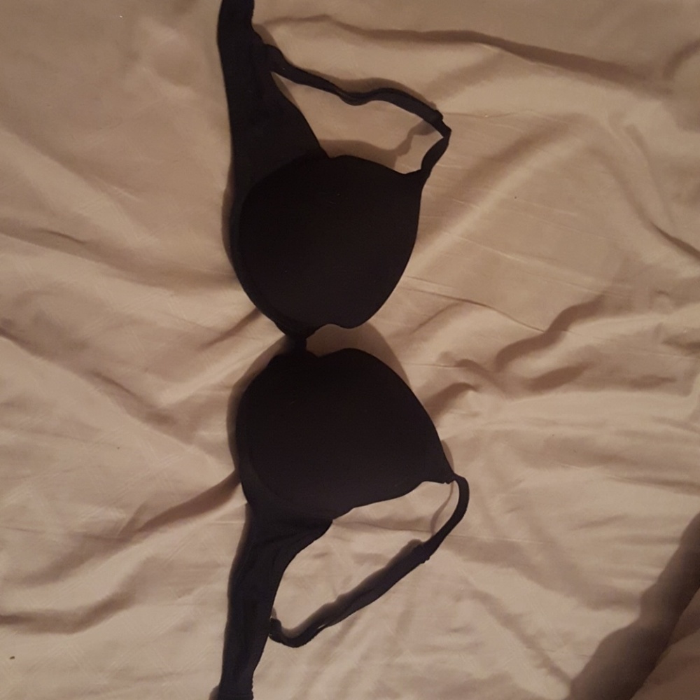Black cotton push up bra