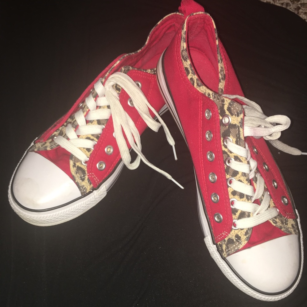 Red and Leopard Print Women's Shoes - Size 10