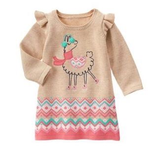 Gymboree Llama sweater dress 5T