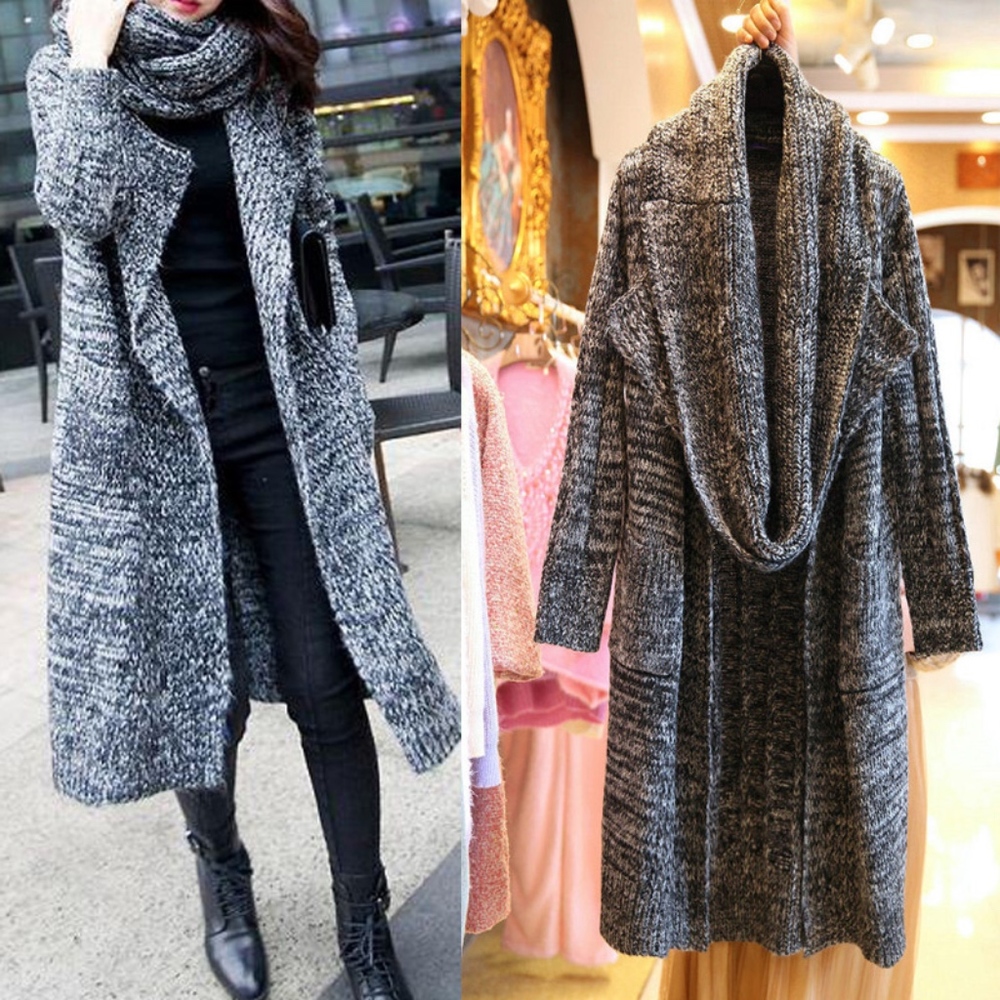 Wool/Cashmere Sweater Cardigan w/ Scarf (In Stock)