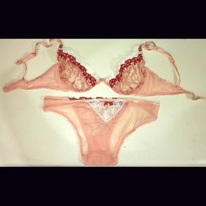 Victoria's Secret embroidered mesh bra & panty set