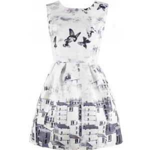 Peplum butterfly architect dress