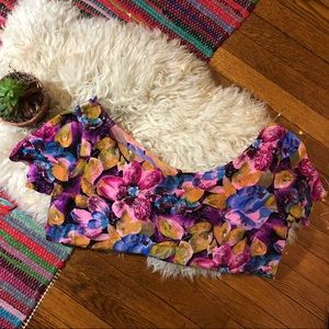 Silk vintage floral top