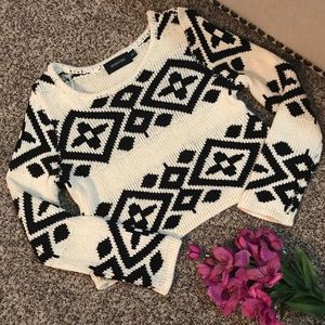 MINKPINK Aztec Crop Sweater - Size M