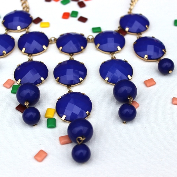 🍉Cash Out Cobalt Blue Statement Necklace 🍉 - Picture 3 of 5