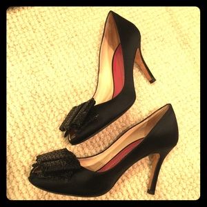 Kate Spade Black Satin Pumps