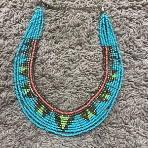 🌸Beaded tribal statement necklace