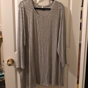 Striped top with side slits