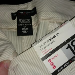 NY&C 18P khaki pinstripe dress pants