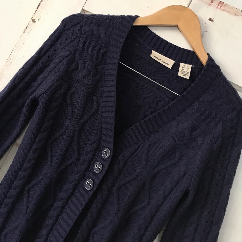 EUC DKNY navy cardigan