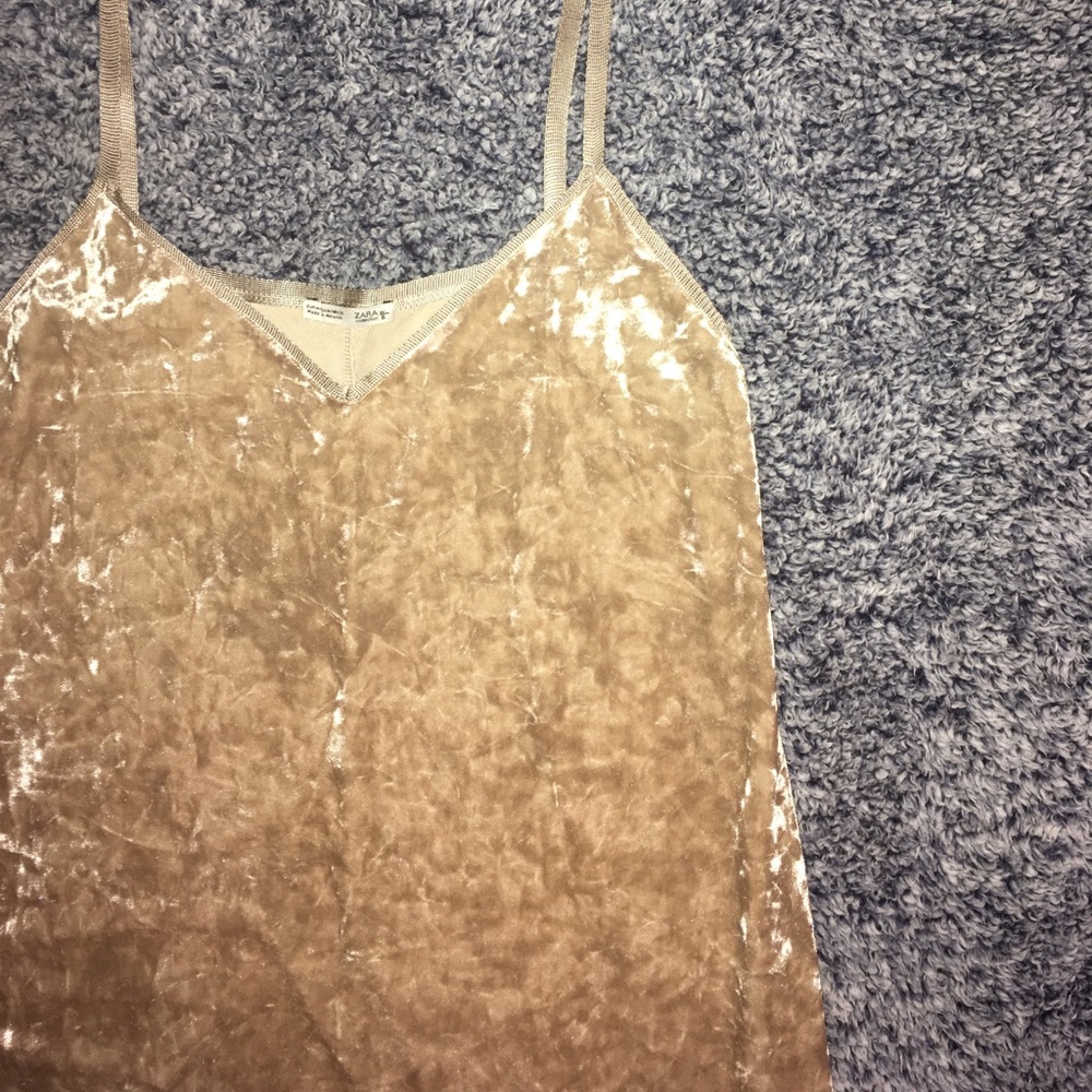 Zara crushed velvet dress 🌸