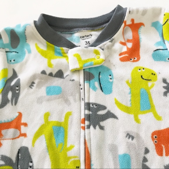 🎉SOLD🎉Carters dinosaur Fleece Footed Pajamas - Picture 2 of 5