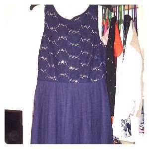 Mid length blue dress