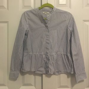 MOVING SALE! Madewell striped peplum button down