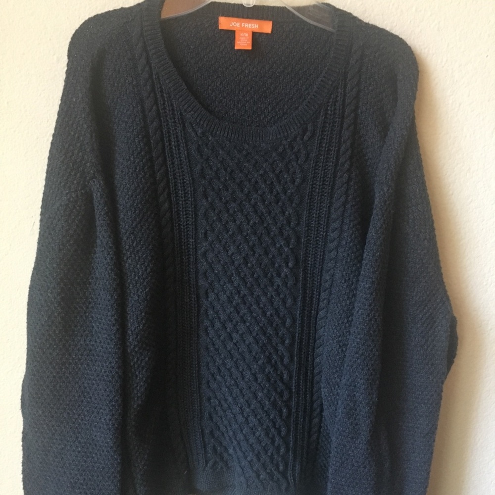 Joe fresh, XL, Gray cable knit baggy sweater