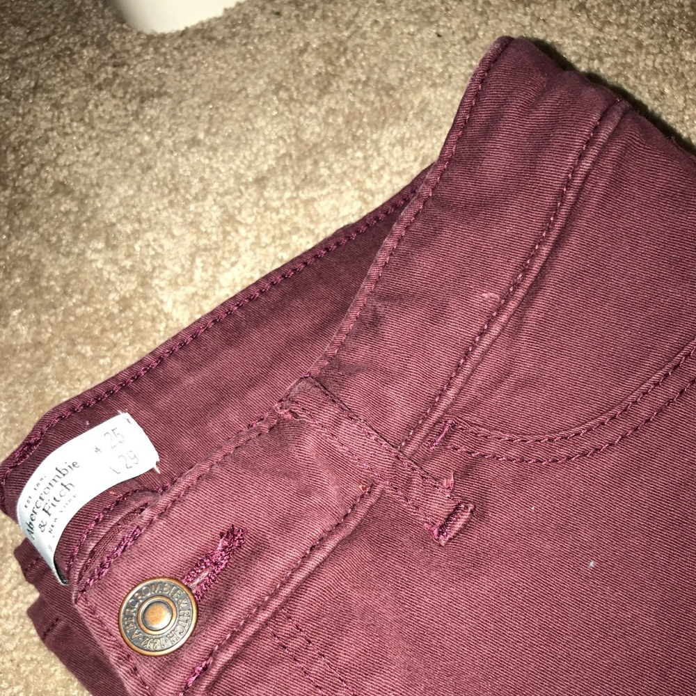 Abercrombie and Fitch Maroon Crop Pants
