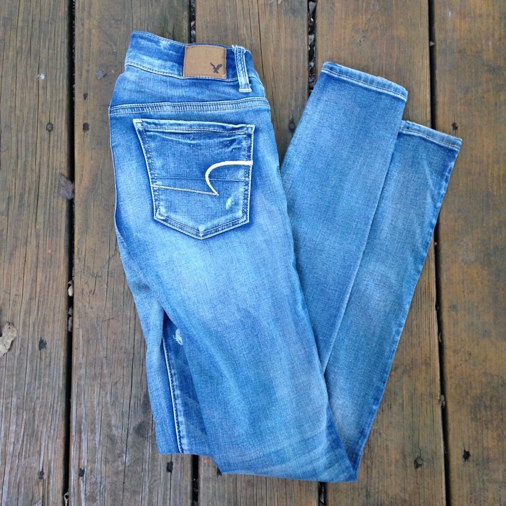 Ripped Blue Jeans American Eagle