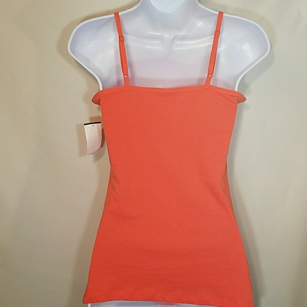 Cool & comfy coral/peach adjust. strap tank top - Picture 2 of 4