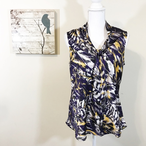 Kasper Tops - Kasper Purple Sleeveless Blouse