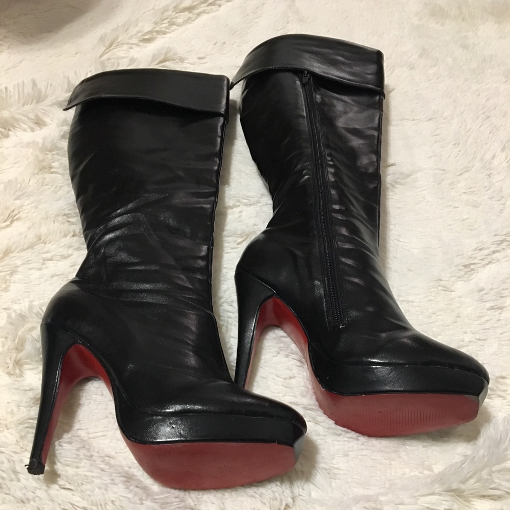 Knee high black boots