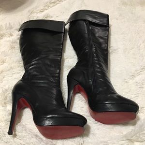 Knee high black boots