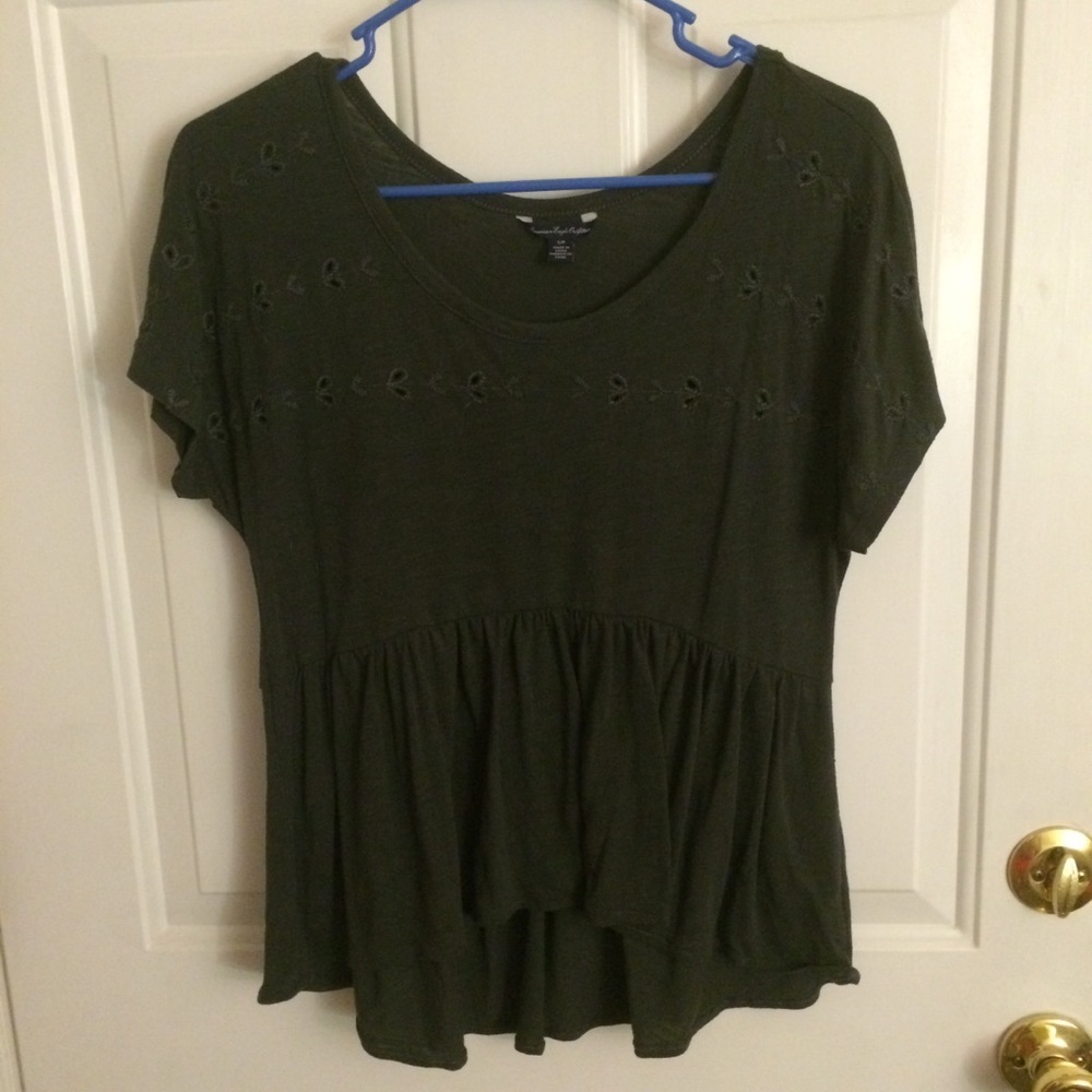 Dark grey American Eagle peplum top