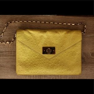 Chartreuse Kate Spade Madison envelope handbag