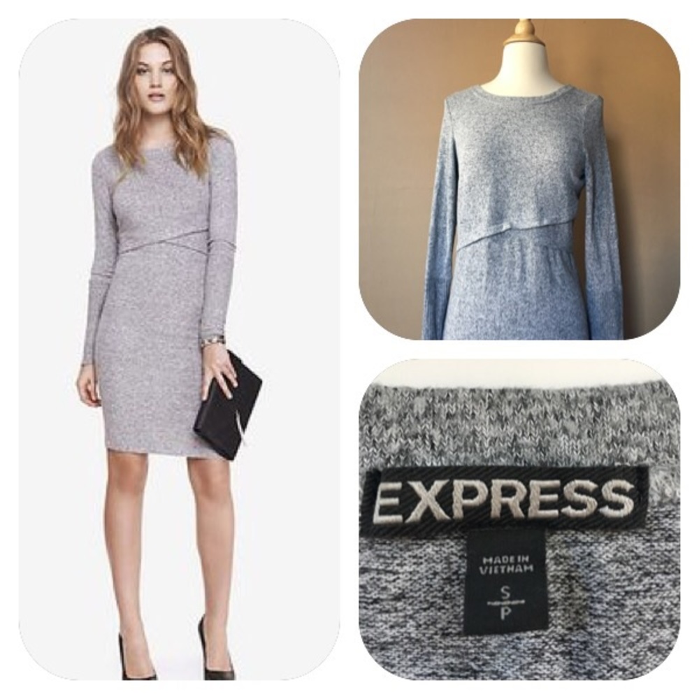EUC Express Heathered gray sweater dress