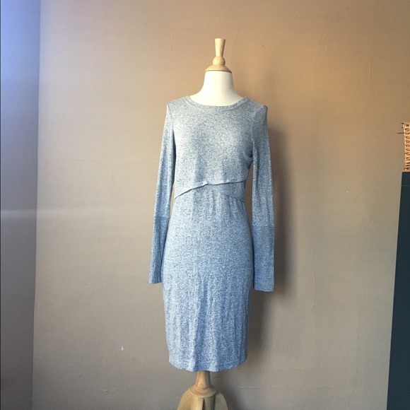 EUC Express Heathered gray sweater dress - Picture 2 of 5