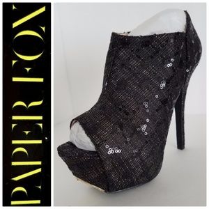 NIB Paper Fox Black Diamond Platform Bootie