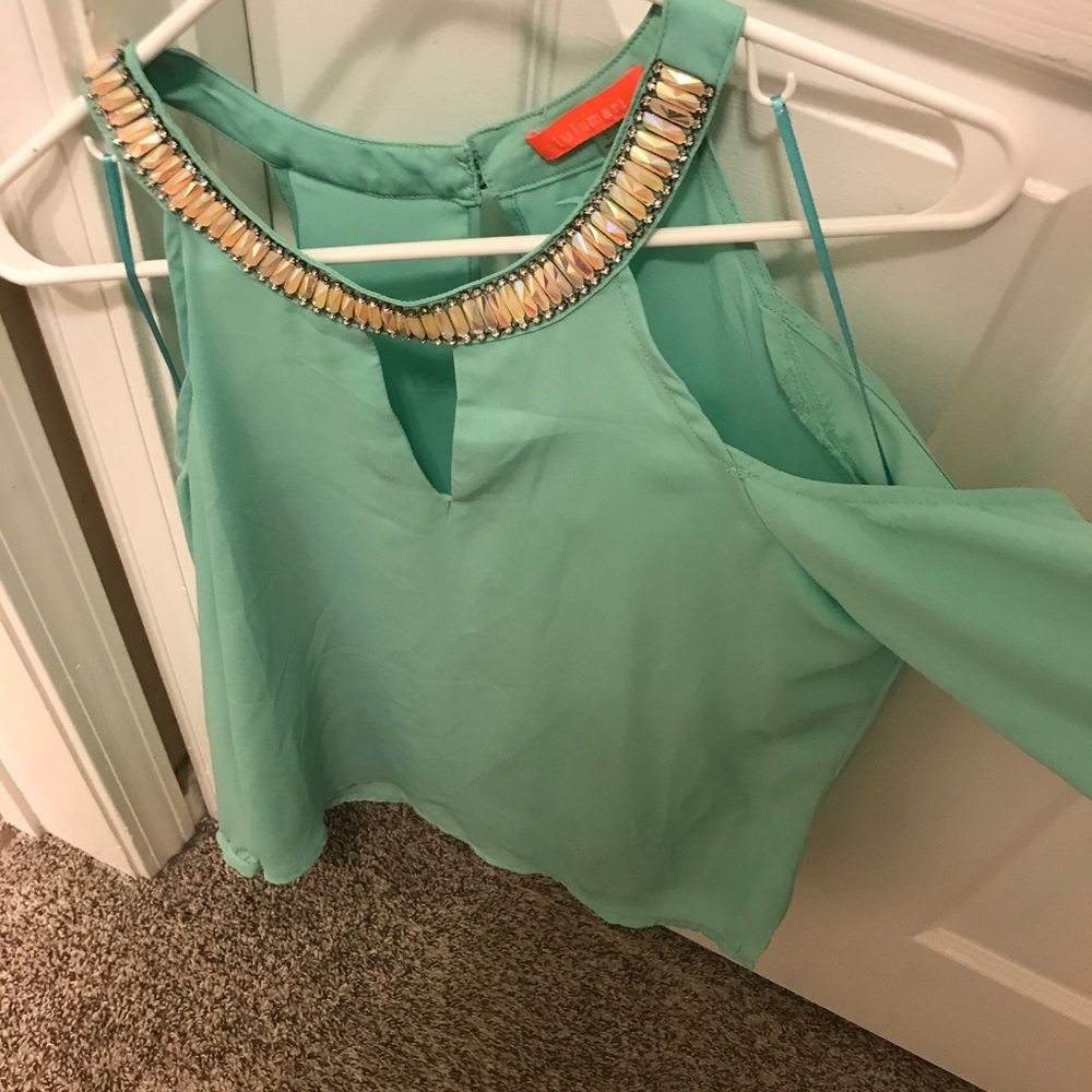 Dressy Jewel Neck Blouse/Top