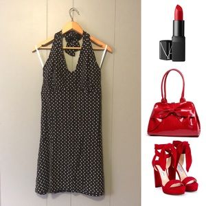 ❤️HALTER POLKA DOTTED MIDI DRESS VINtAGE LOOK❤️