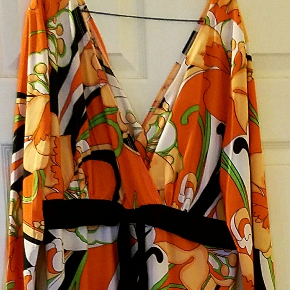 Orange print dress