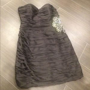 Terani couture strapless cocktail dress.