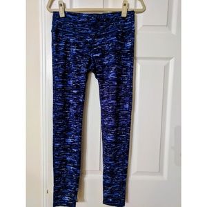 Blue and Black Patterned Workout Leggings
