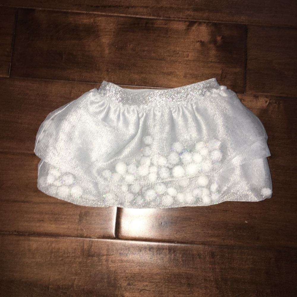 12 month silver Pom Pom tutu