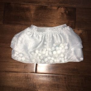 12 month silver Pom Pom tutu