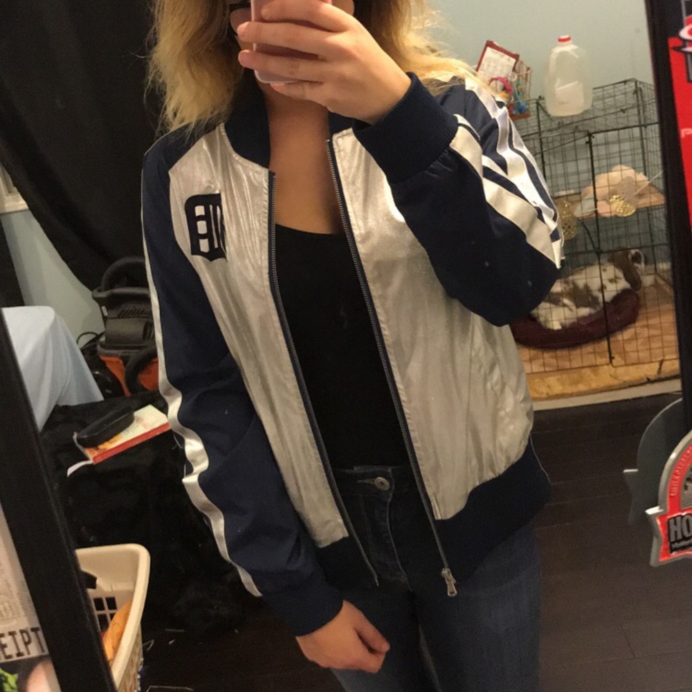 Blue and Silver Detroit Tigers Jacket