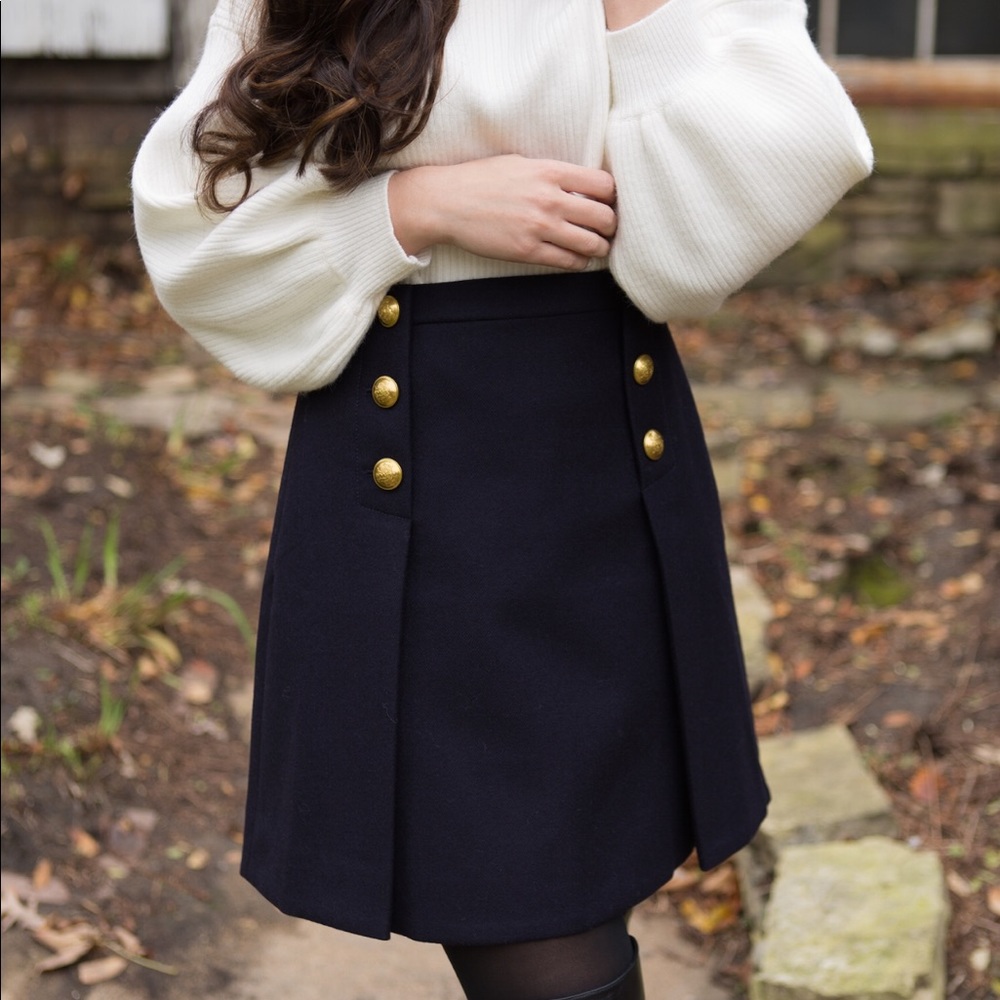 J. CREW Sailor skirt in double-serge wool SOLD OUT
