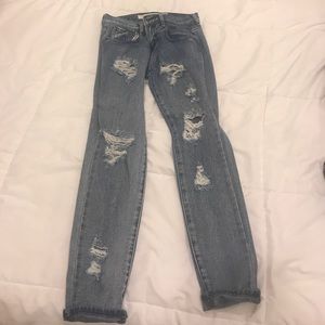 Distressed jeans