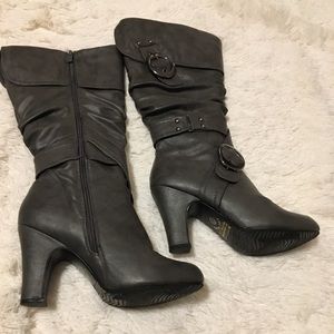 Grey tall boots