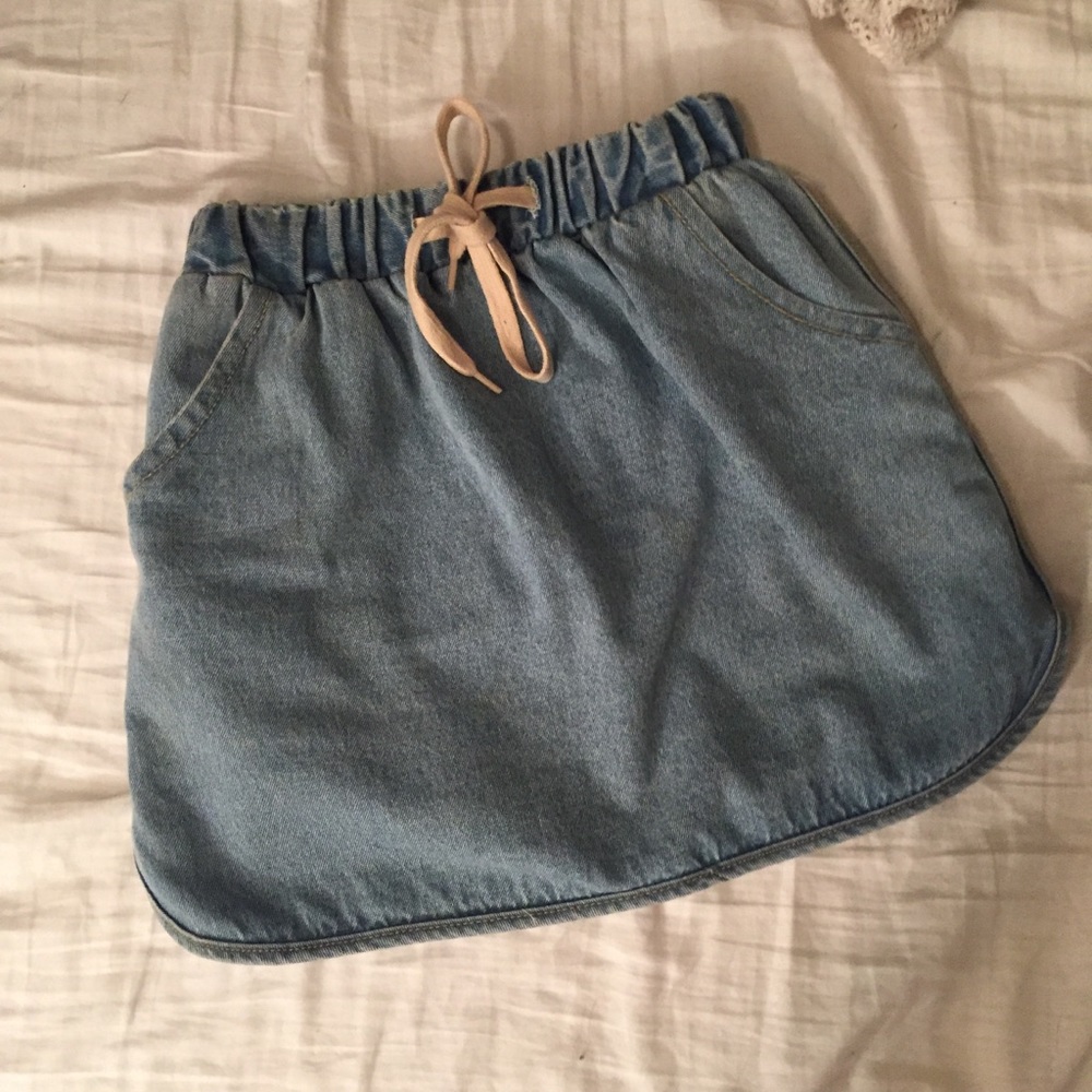 Jean Tie Mini Skirt