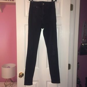 High Waisted Black Jeggings- Size 29/32!